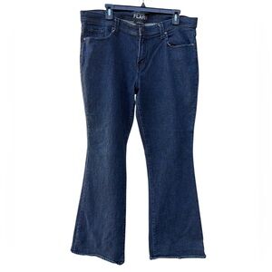 New York & Company Ultra Low Rise Flare Leg Jeans Dark Wash Women Size 16